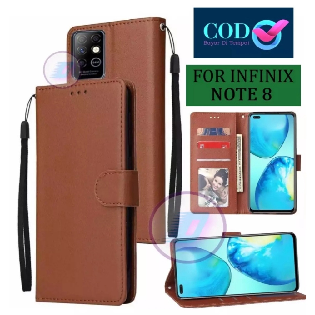 INFINIX NOTE 8 FLIP LEATHER CASE PREMIUM-FLIP WALLET CASE KULI