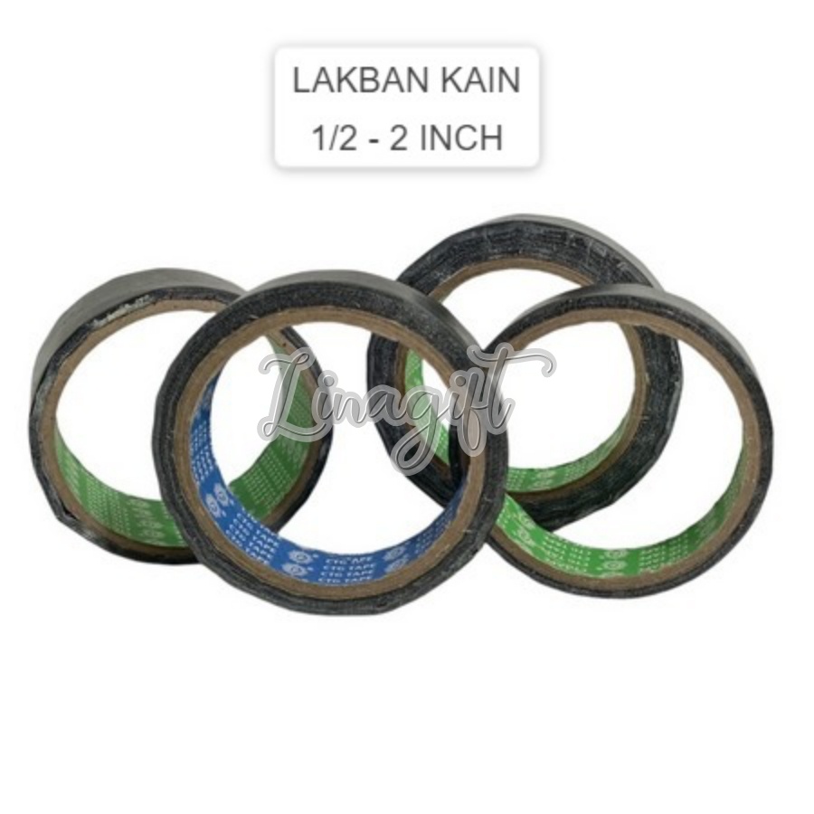 OBRAL - PLAKBAN KAIN / WARNA 1 INCH/ 1.5 IN/ 2 INCH HITAM / ABU ABU / KUNING / BIRU / MERAH / HIJAU UNTUK JILID BUKU ATAU KEBUTUHAN PACKING