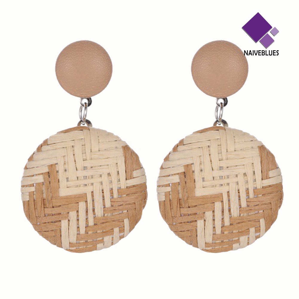 Anting Stud Bentuk Bulat Geometris Gaya Boho Untuk Wanita