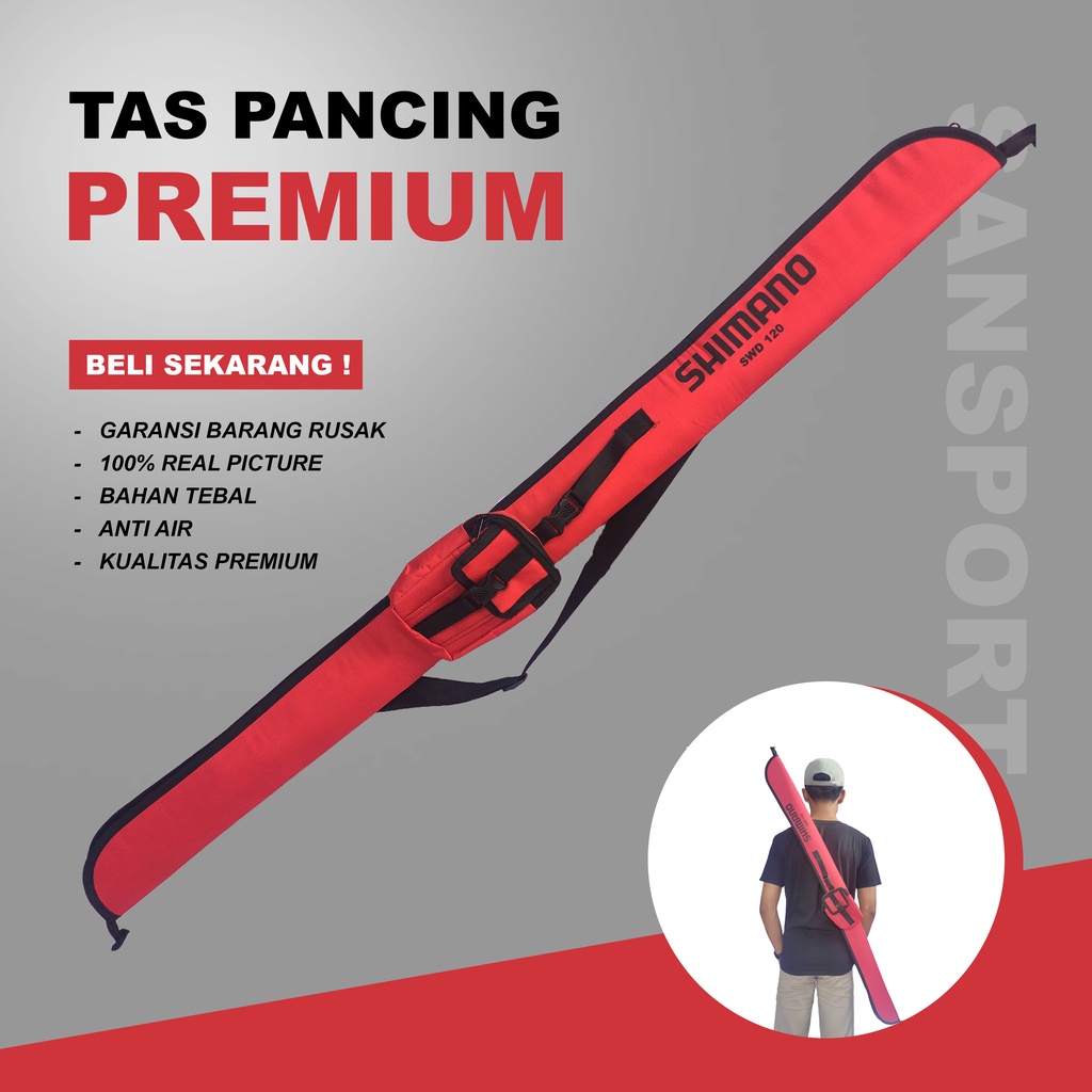 Tas Pancing Tegek - Tas Joran dan Reel Model Pedang - Bahan Kanvas Anti Air - Tas Pancing Shimano Pa