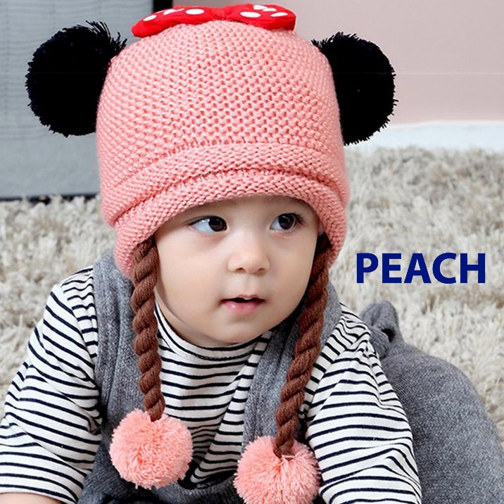 Topi Kupluk PomPom POLKADOT