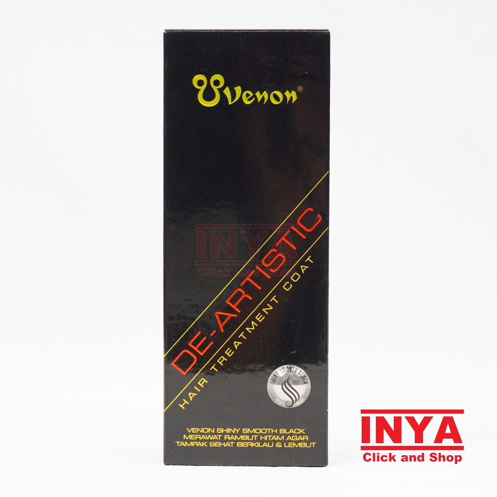 VENON DE-ARTISTIC SHINY SMOOTH BLACK HITAM Hair Treatment Coat 160ml - Krim Perawatan Rambut