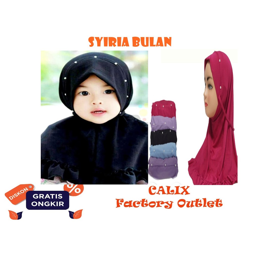 Jilbab Anak Hijab Baby Syiria Bulan Kerudung Anak Baju Muslim Anak