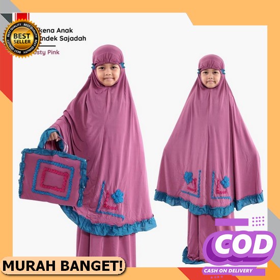 Mukena Anak Silk Remaja Rukuh Anak Perempuan Silky Motif Bunga Langsungan L5V3 Parasut Polkadot Terb