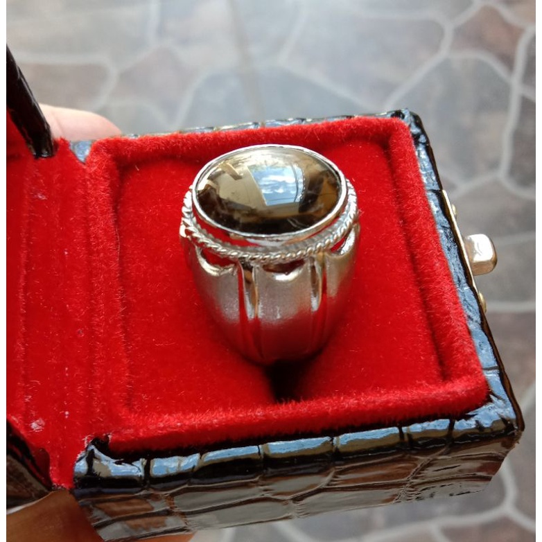 Cincin bangsing jumbo black safir star natural