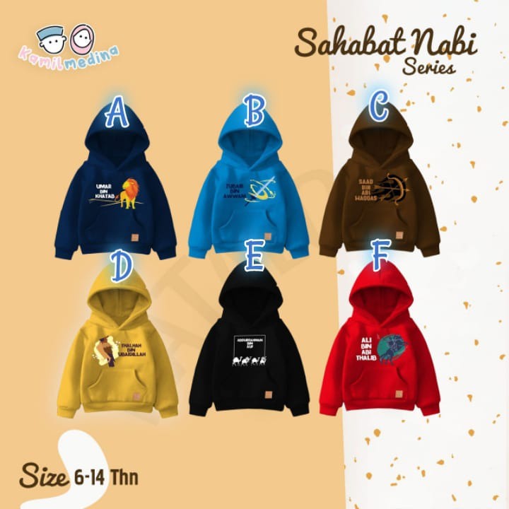 HOODIE ANAK SWEATER SAHABAT NABI 6-14 TAHUN