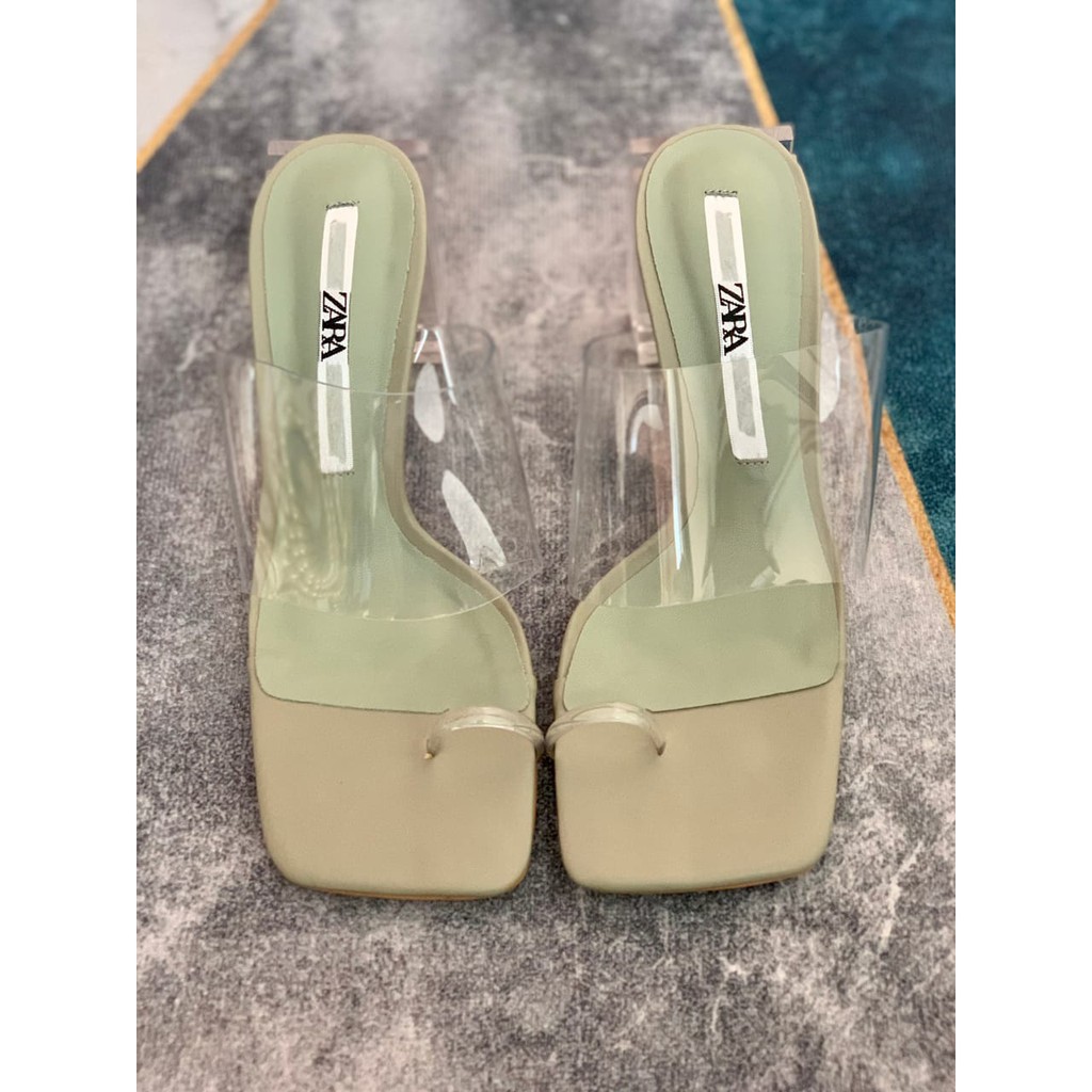 [7.7 Boombastis Sale⚡] - SANDAL WANITA ZS345 VYNIL SANDALS TRANSPARANT HEELS PREMIUM IMPORT