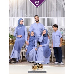 Ethica / Sarimbit Elfa 223 Flower Blue/ Baju Seragam Keluarga