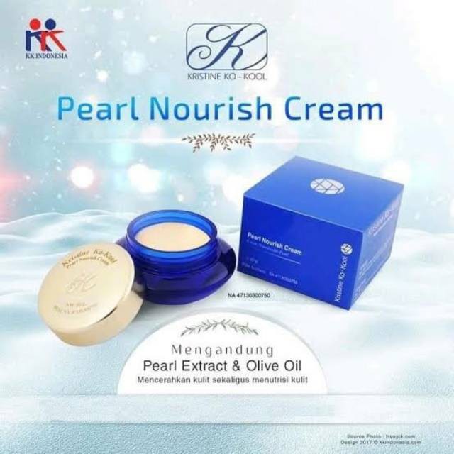 Kristine Ko-Kool Pearl Cream Krim Pengganti Bedak / Alas Beda KK Indonesia Mencerahkan Kulit