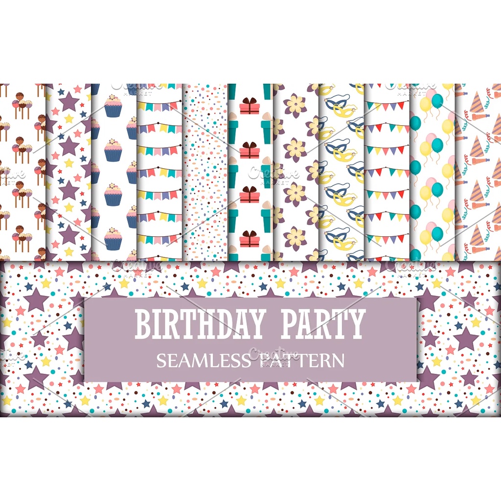 Happy Birthday Seamless Patterns