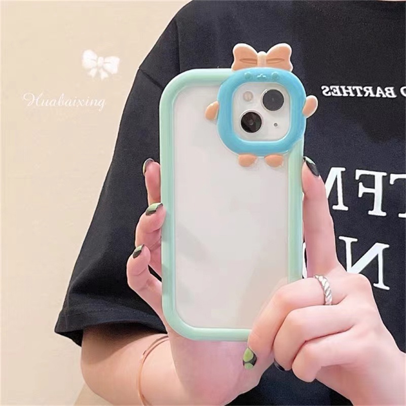 ins Candy Color Soft Case TPU Motif Monster Kecil 3D Warna Permen Untuk Compatible for iPhone 14 13 12 11 Pro Max X Xr Xs Max 3D Little Monster Phone Case Clear Handphone Case Hp Murah Hard Case Shockproof Soft TPU Back Casing Cover