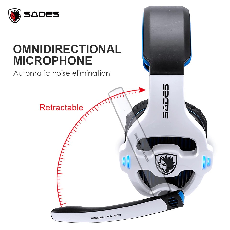 Bluetooth Headset Sades Sa 903 High Performance 7 1 Usb Pc Headset Deep Bass Gaming Headphones Shopee Indonesia