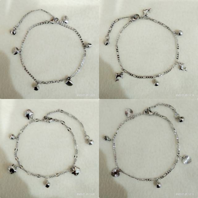 Gelang kaki dewasa silver,perhiasan xuping