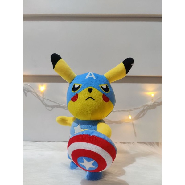 Boneka Pokemon Pikachu Captain America
