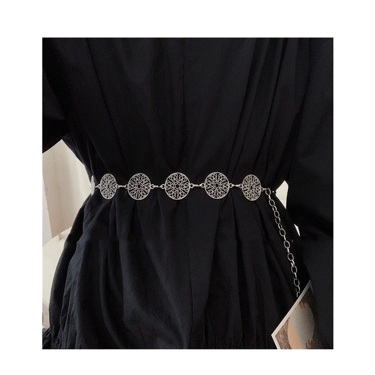 BGS-149 Ikat Pinggang Belt Rantai Slim Model Lingkaran Motif Fashion Wanita  Fashion Womens Belt Kekinian