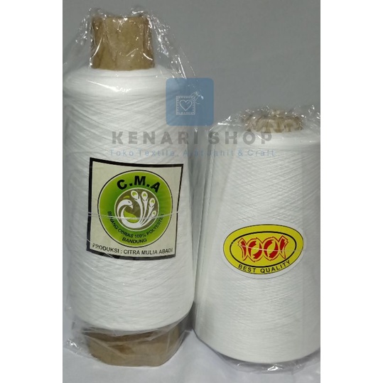 Benang Obras Polyester Putih Obras Putih Murah Benang Jahit Obras