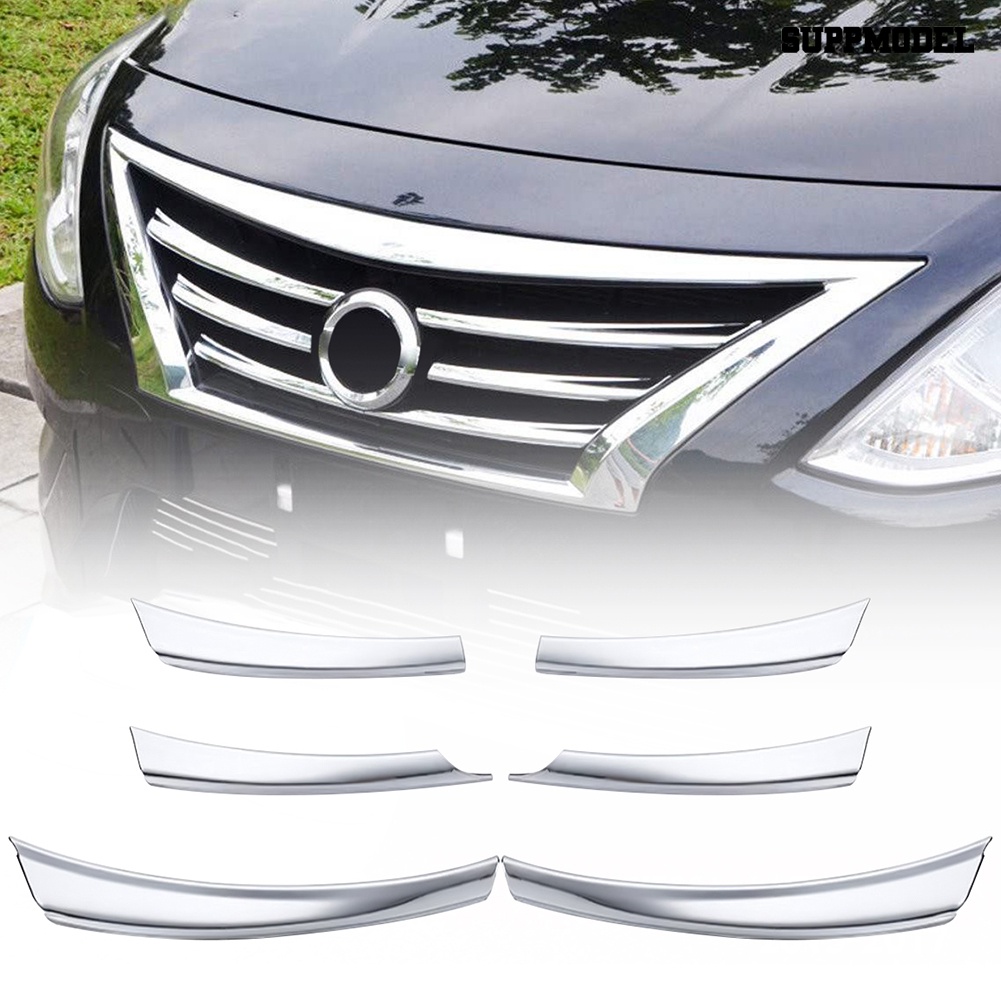 Car 6Pcs Grille Mesh Cover Bumper Depan Mobil Untuk Nissan Sunny Versa 14-17