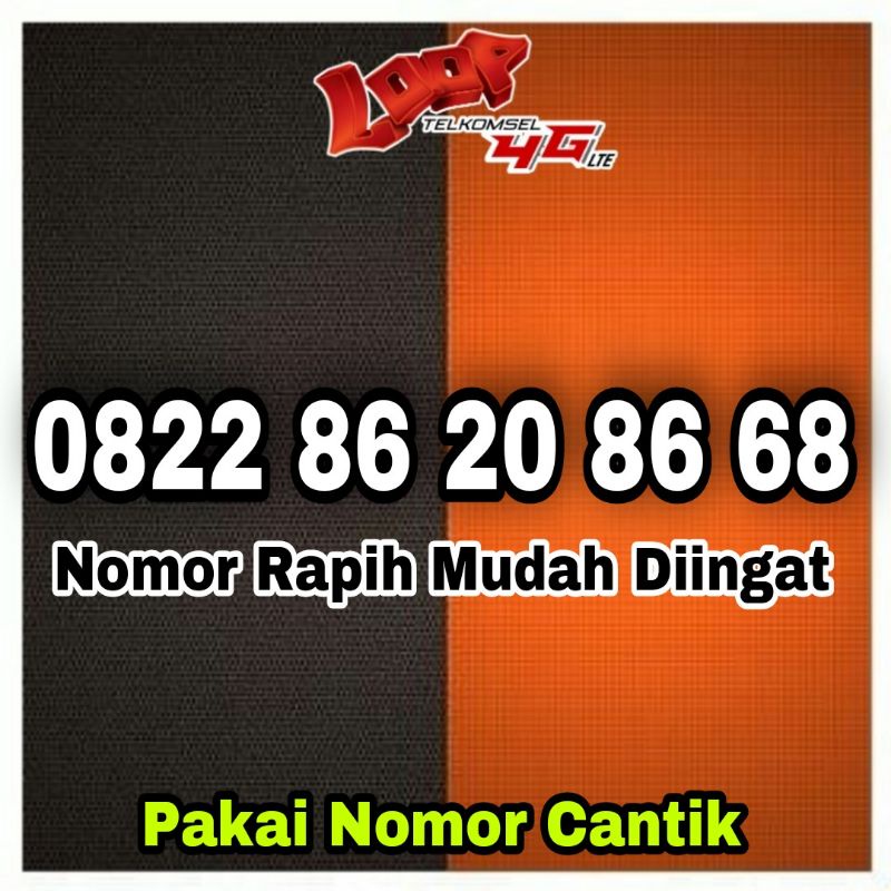 Nomor Cantik Simpati LOOP 0822 8620 8668 Kartu Perdana Telkomsel Nomer Rapih 868686 686868