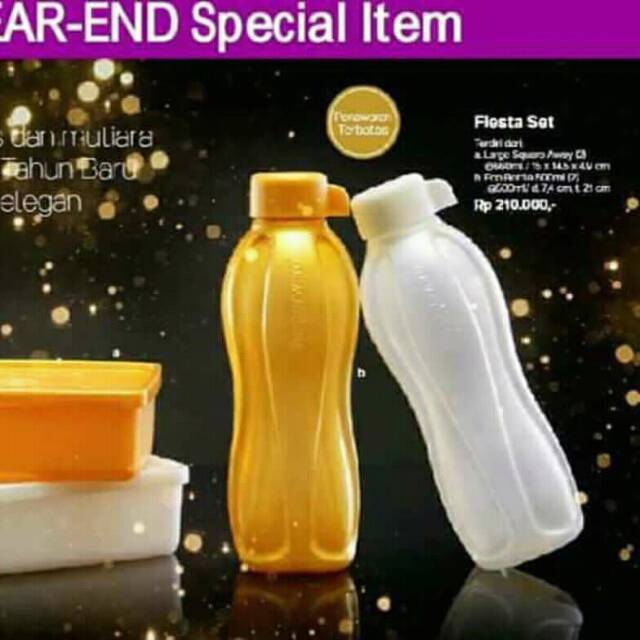 Eco Bottle 500 ml Gold and White / botol minum 500 ml