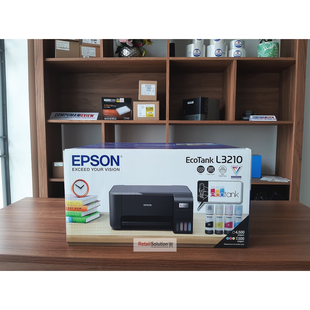 Printer AIO PSC Scan fotocopy A4 USB - Epson L3210 Infus Tanki Warna