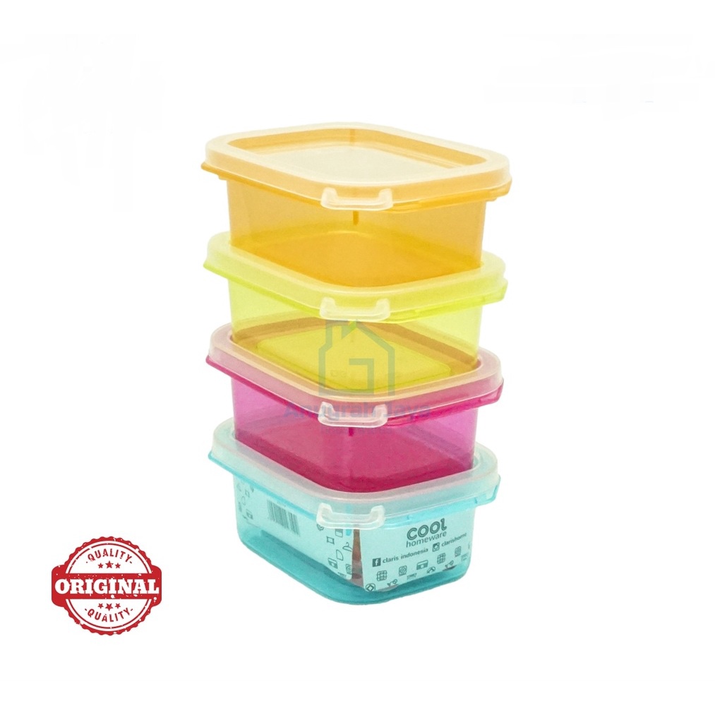 Lunch Box Super Mini Set 4pcs Wadah Mpasi Kukus Kotak Bumbu Dapur Tempat Penyimpanan Makanan Mpasi Bayi Food Saver 100ml