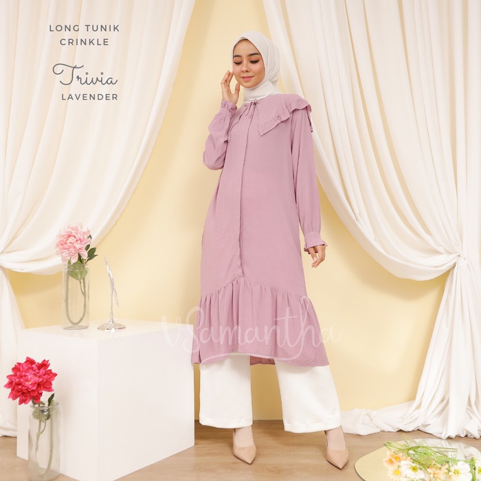 Long Tunik Wanita Rayon Crinkle Trivia