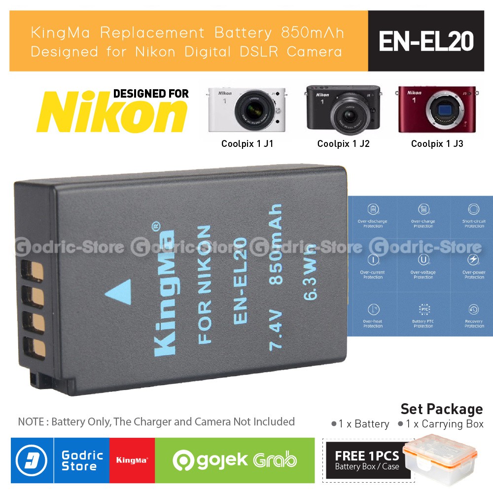 Kingma Baterai Nikon En El Battery En Ela Mh 27 J1 J2 J3 S1 Etc Shopee Indonesia