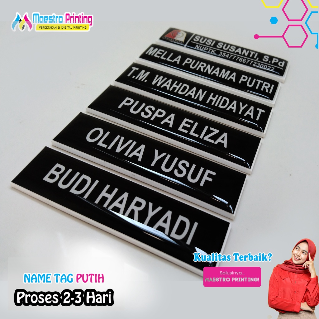 

Name Tag Bad Nama Custom Magnet - Peniti