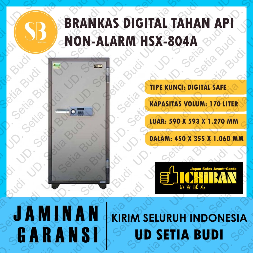 Brankas Ichiban Digital Tahan Api Non-Alarm HSX-804A