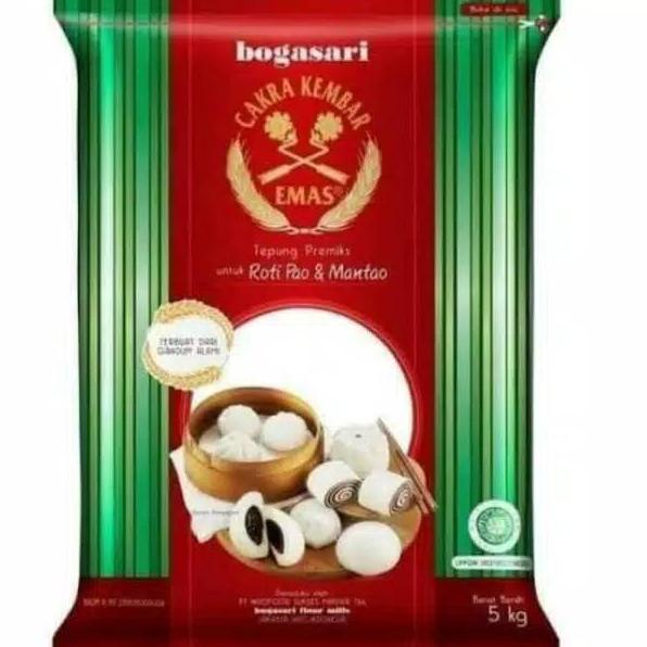 

efte Tepung Terigu Cakra Kembar Emas Bogasari (Roti Pao & Mantao) 5 kg q17∬