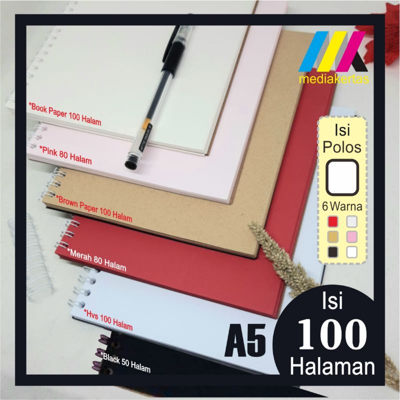 

Buku Sketsa A5 Sketchbook Coklat Putih Merah hitam Pink Book Paper Brwon Paper Sketckbook murah
