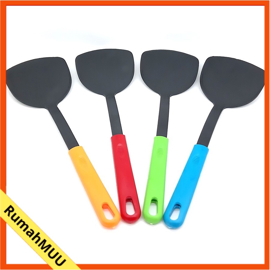 Spatula Teflon Sutil Sodet Sotil Alat Menggoreng Memasak Khusus diTeflon Gagang Warna
