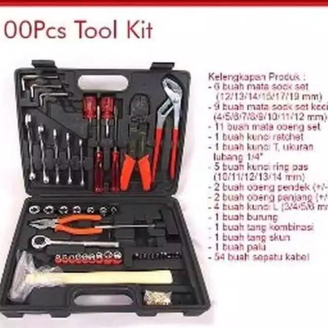 KenMaster Toolkit Tool Kit N2 100 pcs - Alat Tukang Set Lengkap