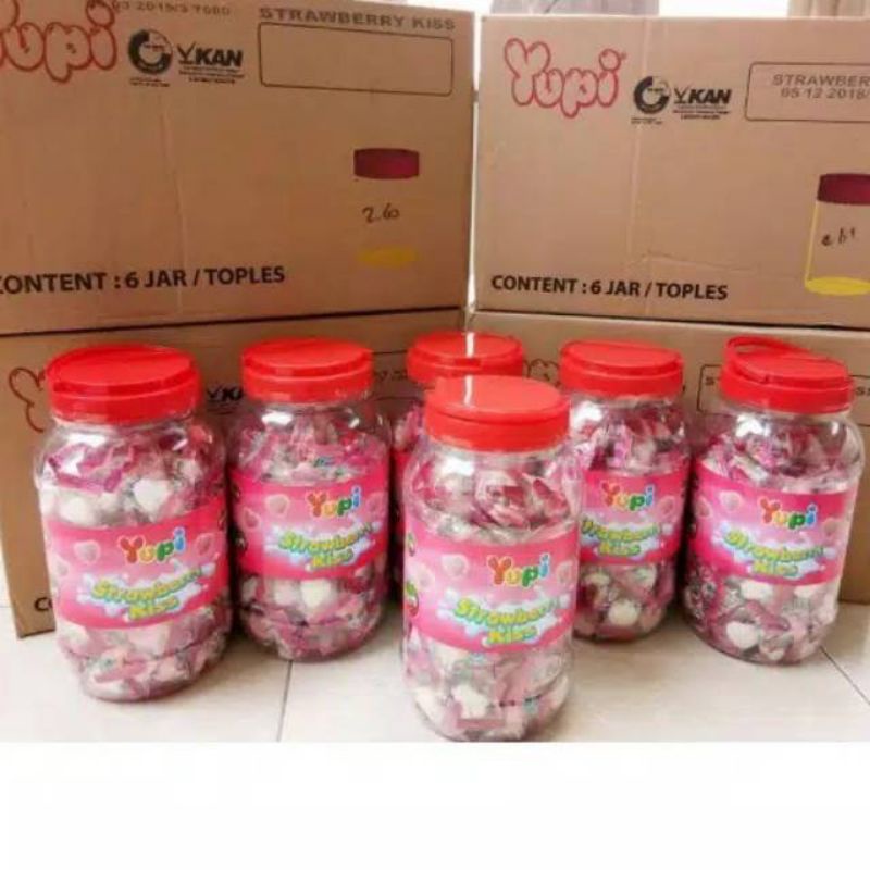 

permen yupi toples isi kurleb 120pcs || permen yupi strawberry