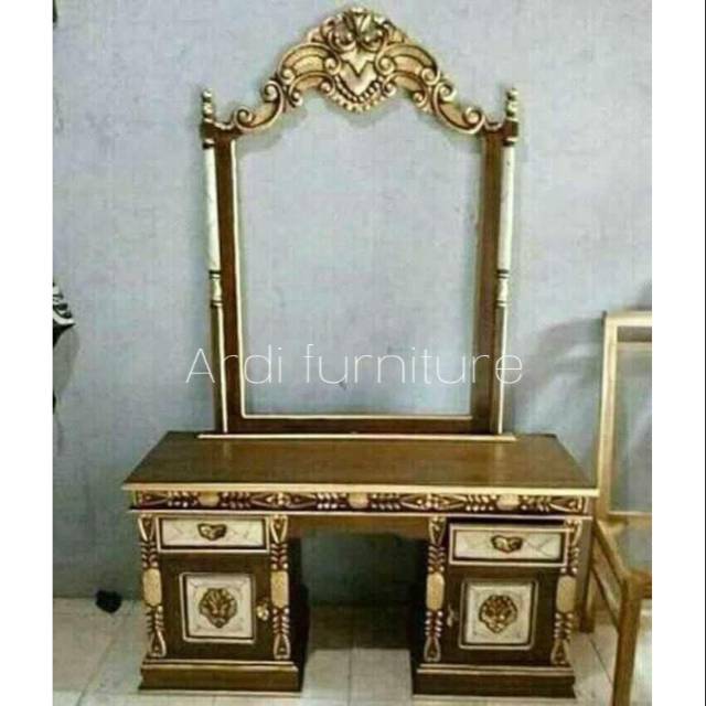 Meja rias ukir jati tolet rias