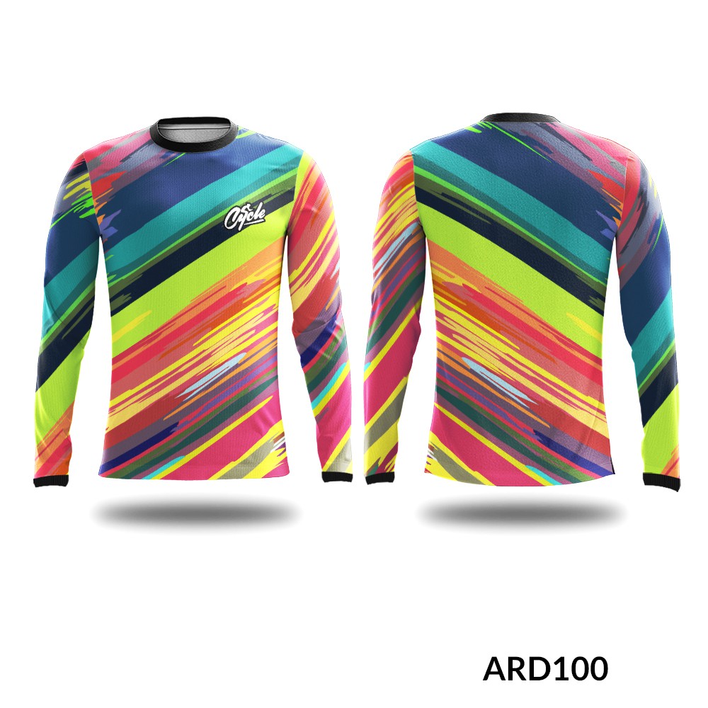 Kaos Baju Jersey jersy jersi sepeda gowes mtb lipat seli onthel ontel lengan panjang colorfull