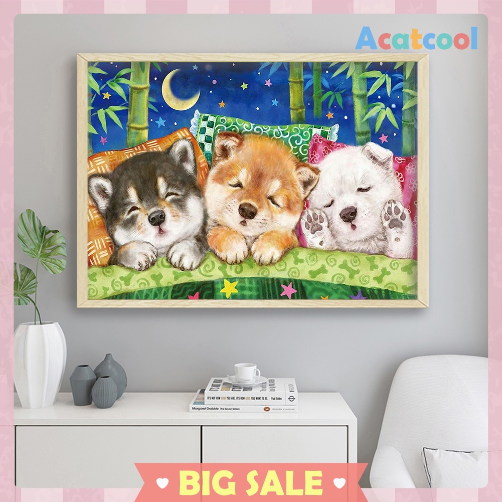 Dog Diamond Painting 5D DIY Full Round Drill Mosaic Animal Rhinestone Kits