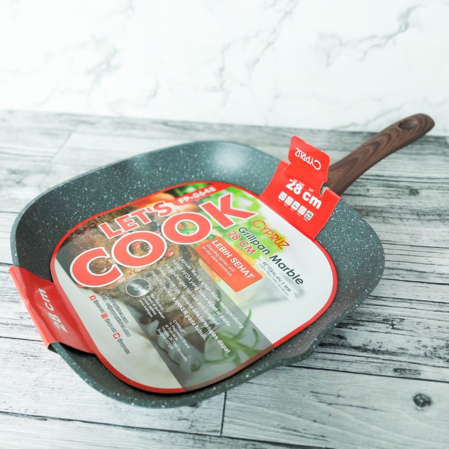 Grill Pan Marble 28 cm Original/cypruz marble fry pan/panci barbeque