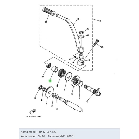 SPACER PLASTIK SELAH ENGKOL RX KING RXK RX K ASLI ORI YAMAHA 3KA E5666 00