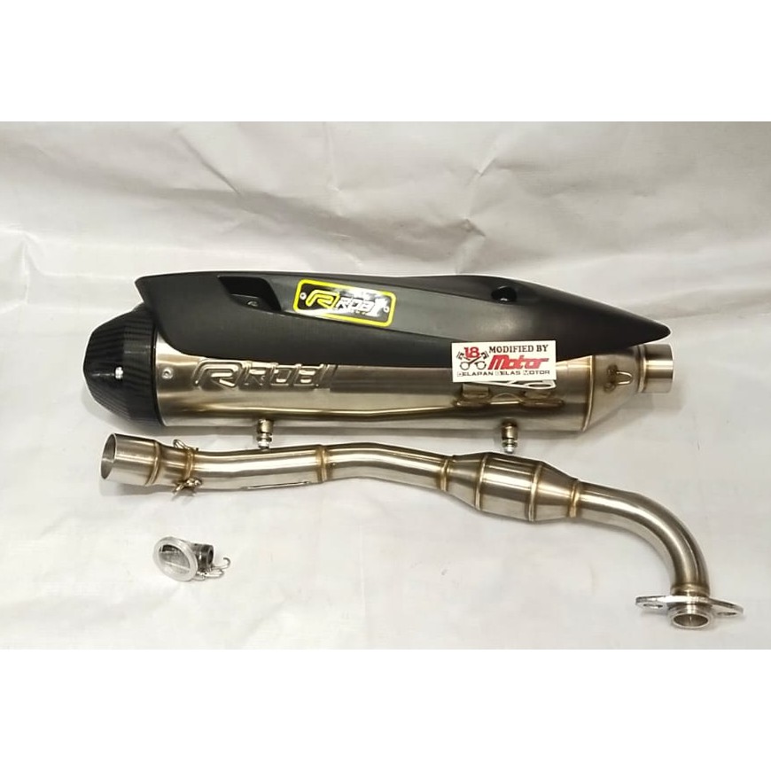 Knalpot Rob1 aerox Knalpot std rob1 mega bomb aerox 155 cap V Knalpot standar racing aerox rob1