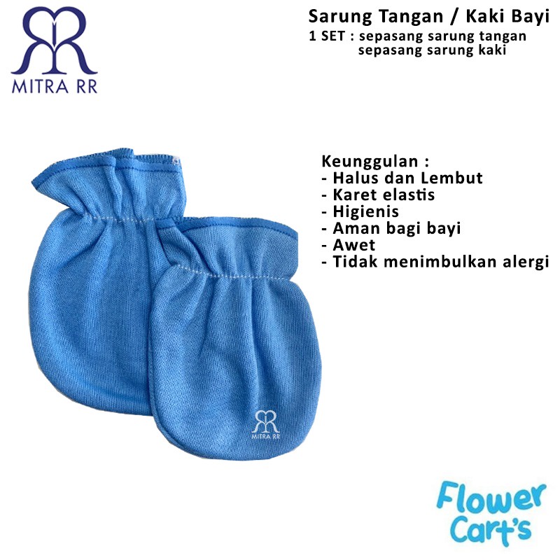 (1 SET) Sarung Tangan Dan Kaos Kaki Bayi // STK Bayi // Flower Cart’s Warna Polos Newborn