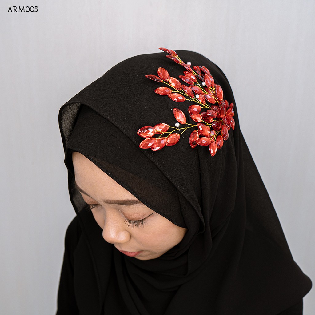 [PRODUK TERLARIS] ASESORIS HEADPIACE PENGANTIN WANITA HIJAB DAUN ARM005