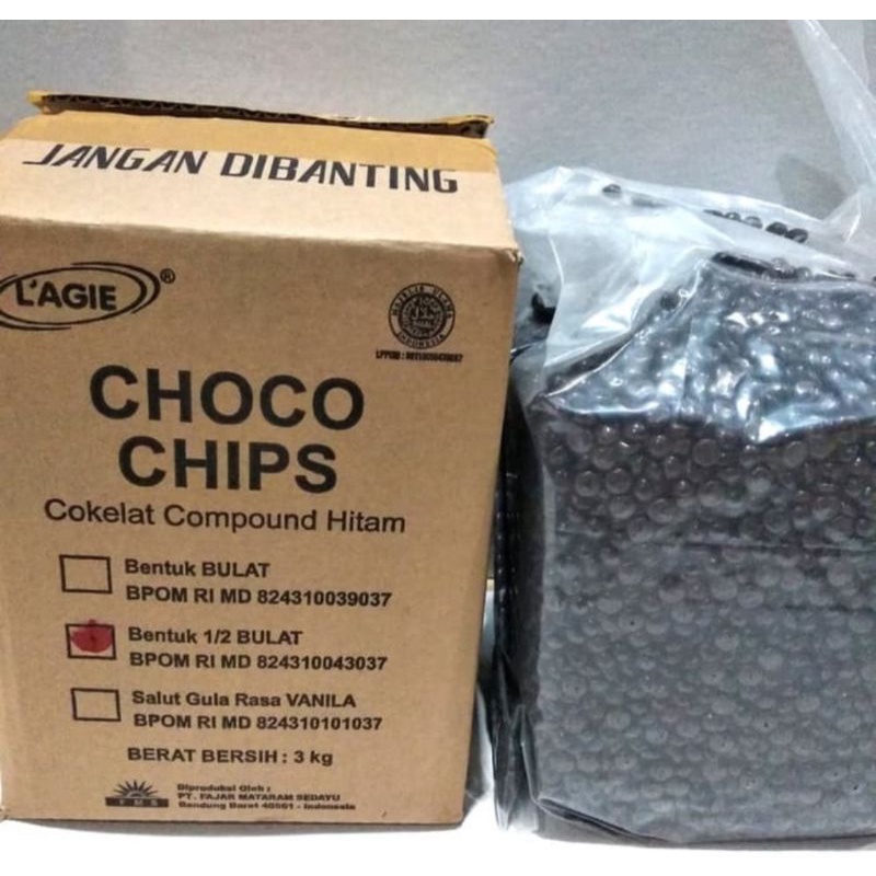 

Dark chocochips LAGIE repack 500 gram 1 kg coco chips choco chips