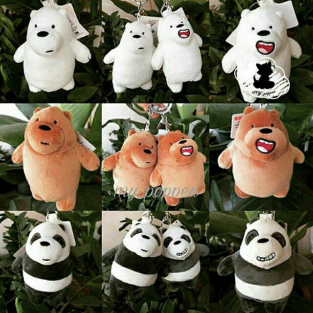 Asesoris Tas Gantungan Boneka WE BARE BEARS polar grizzly panda bear