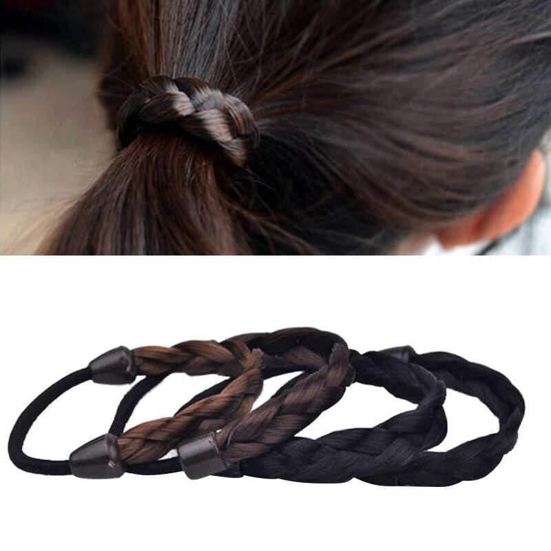 Ikat Rambut Korea dengan Rambut Sintetik Karet Rambut Wig Kuncir Kunciran Invinsible Hairbands