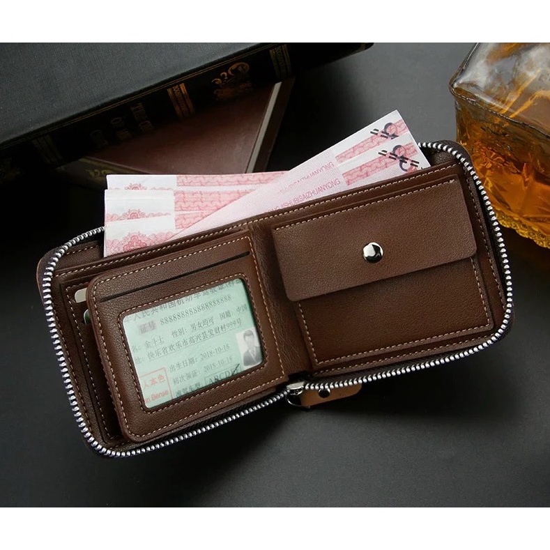 ORIGINAL MENBENSE D5501 DOMPET UANG LIPAT DENGAN RESLETING ZIPPER SLETING