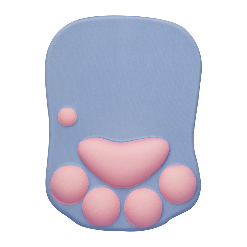 Mouse Pad Silikon Memory Foam Bentuk Telapak Kaki Kucing Untuk Keyboard Komputer