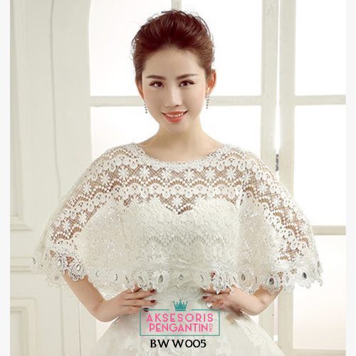 [SIAP KIRIM] BOLERO PENGANTIN BROKAT CARDIGAN PESTA LACE PREMIUM BWW005