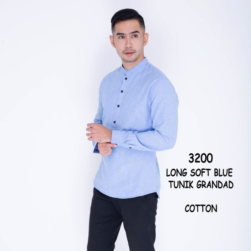 Baju Hem Kemeja Koko Kemko Cowok Pria Lengan Panjang Slimfit Polos