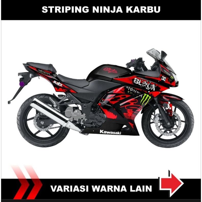 Decal striping-Sticker ninja 250 karbu-sticker ninja 250 carbu striping variasi KAWASAKI NINJA 250 K
